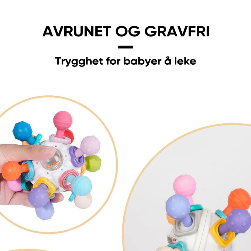 Sensoriske teething leker for babyer