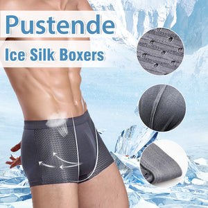 Pustende issilke boksershorts for menn