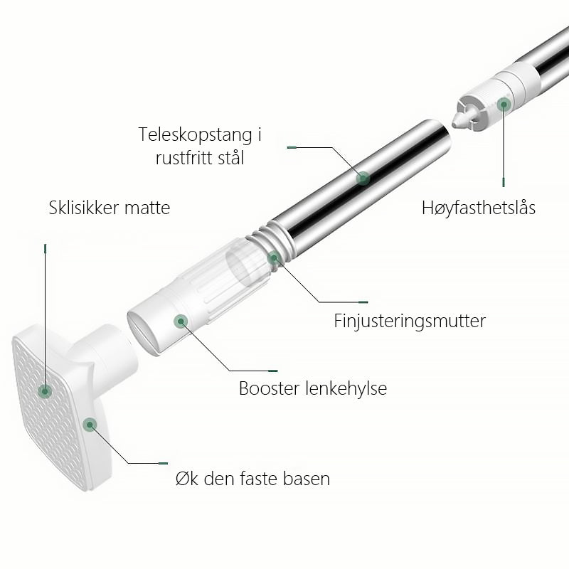 Teleskopstang for klær